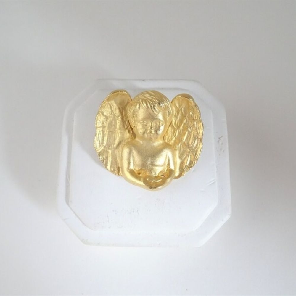 Amanda Borghese Gold-Tone Angel Cherub Brooch Pin Signed